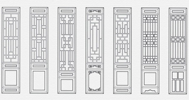 武定常用中式仿古花窗图案隔断设计图